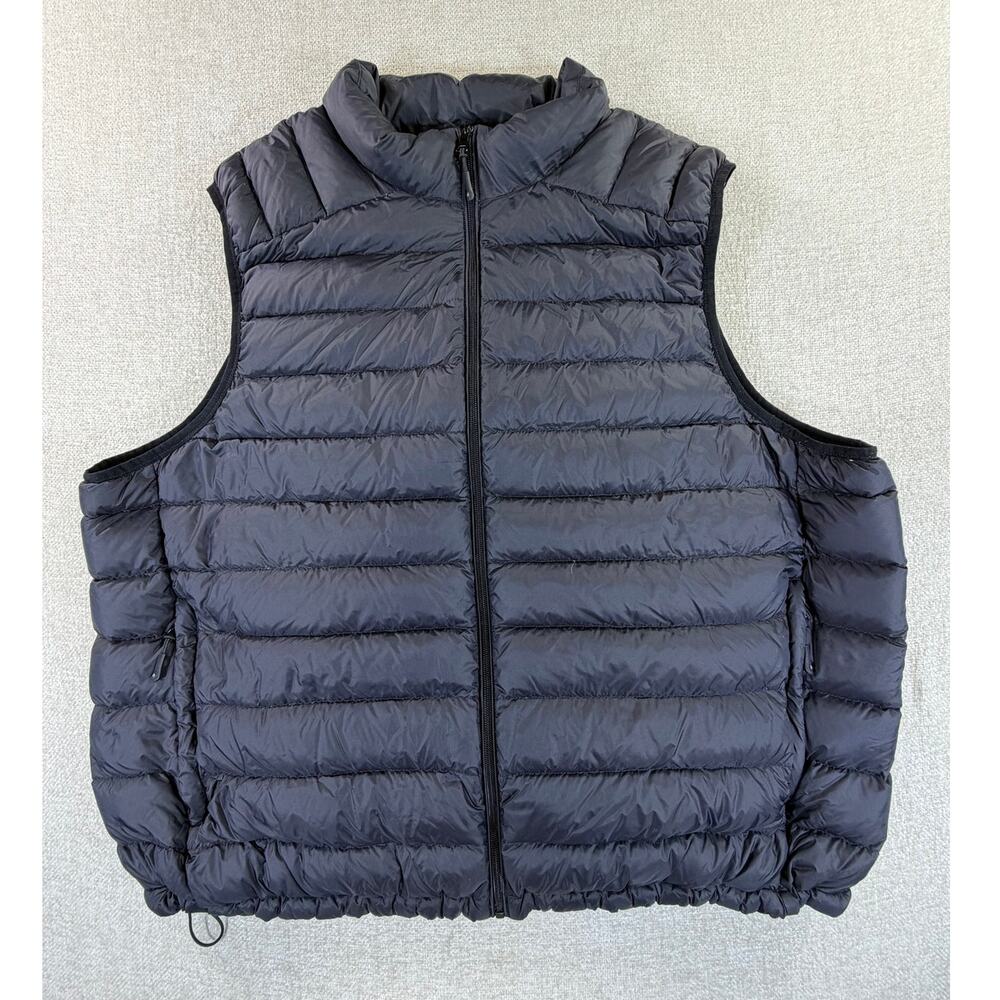 Solaris Men's 2XB Black Duck Down Puffer Full Zip Vest Natural Winter Big Tall